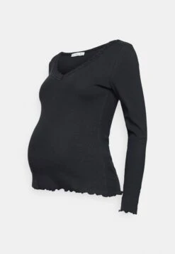 Maternity Ribbed Longsleeve Lace- Topper Langermet - Black -Anna Field 053a0aa839a44e58a70e048e07c380a0