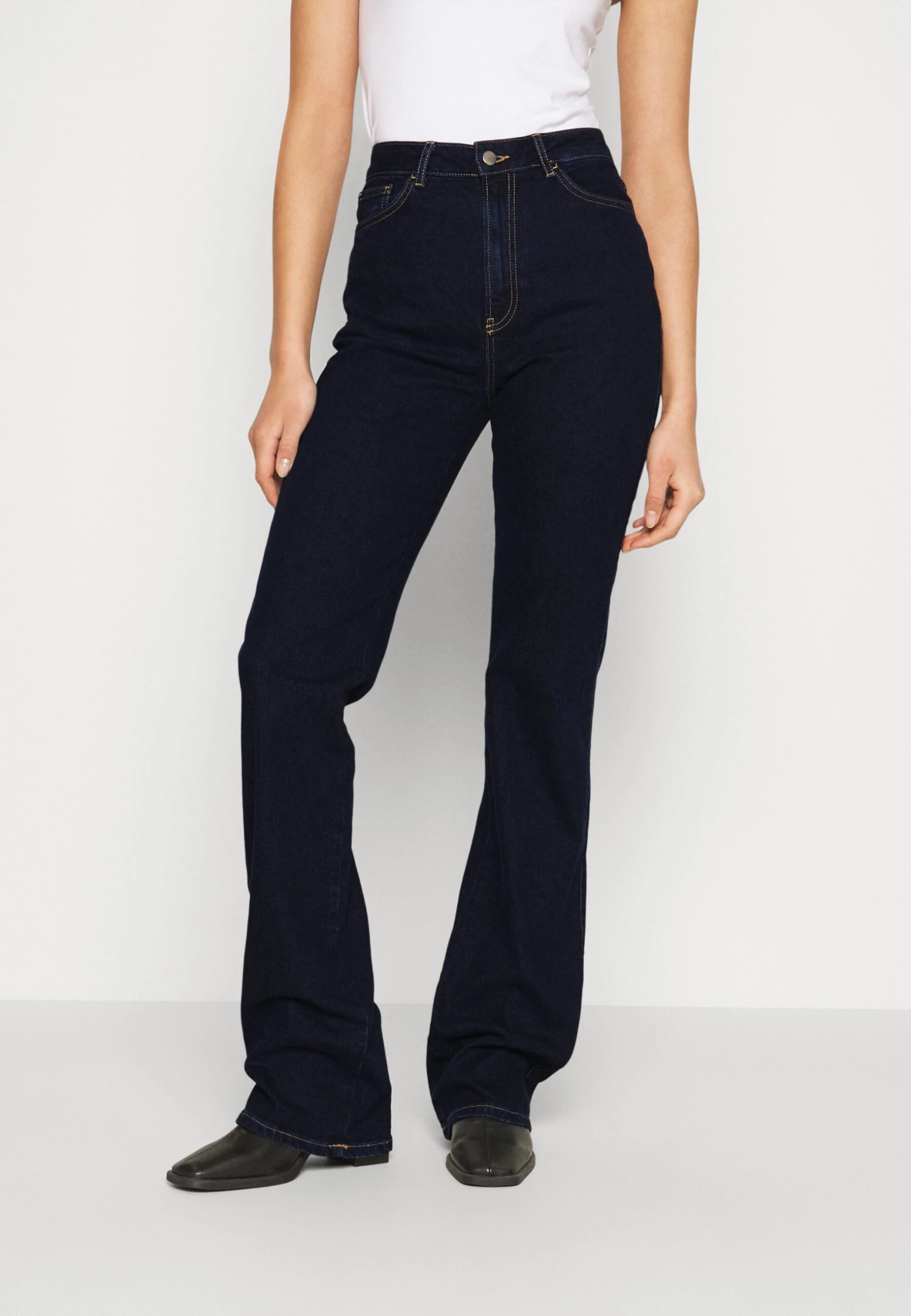 Flared Jeans - Dark Blue Denim 3 Flared Jeans - Dark Blue Denim