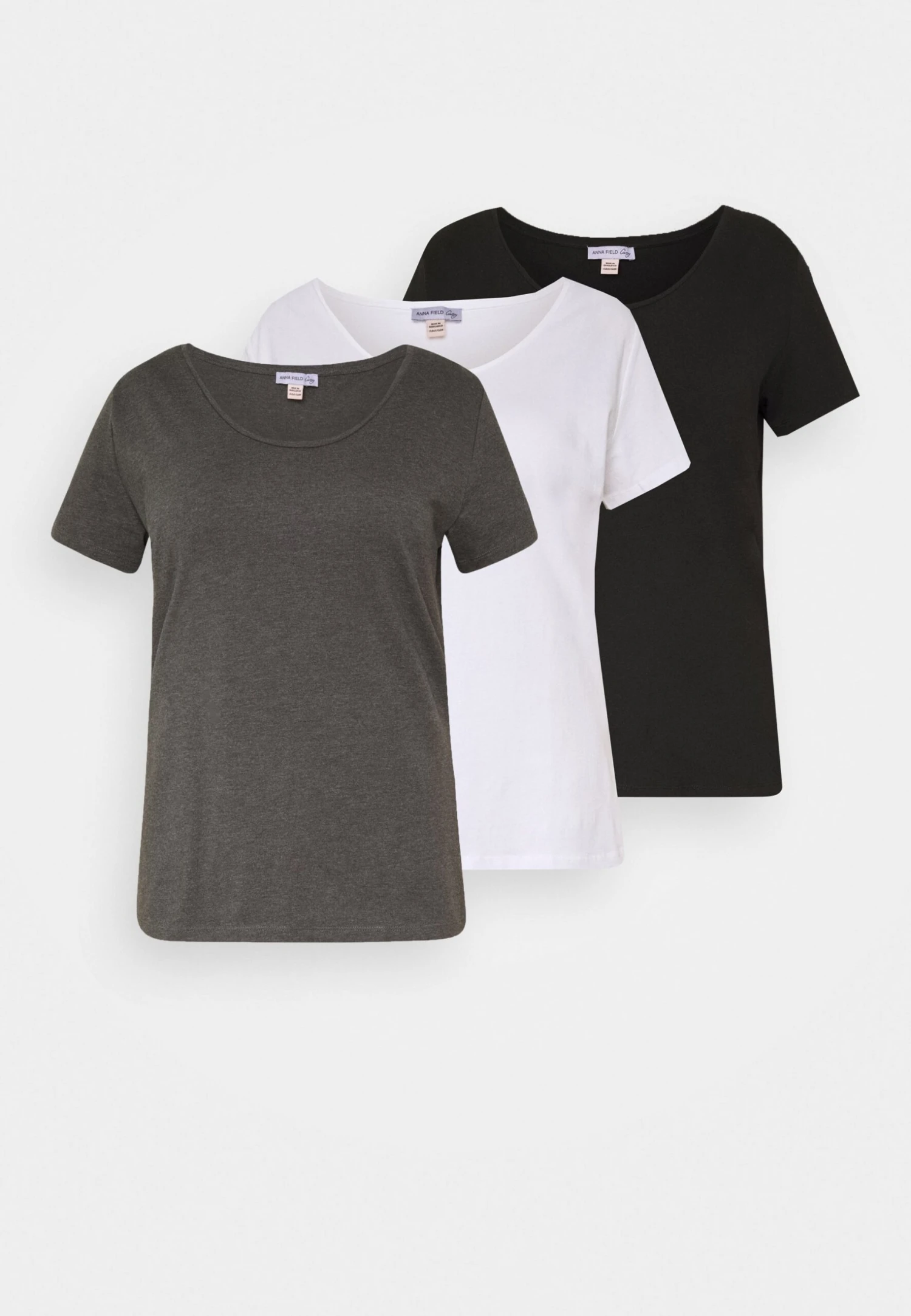3Er Pack- T-Shirts - White/Black/Dark Grey 3 3Er Pack- T-Shirts - White/Black/Dark Grey
