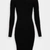 Anna Field Boat Ausschnitt Mini Strickkleid Mit Geschweiften Rändern - Strikket Kjole - Black -Anna Field 0dece7a29e2a4731b023fafda37ef4dd