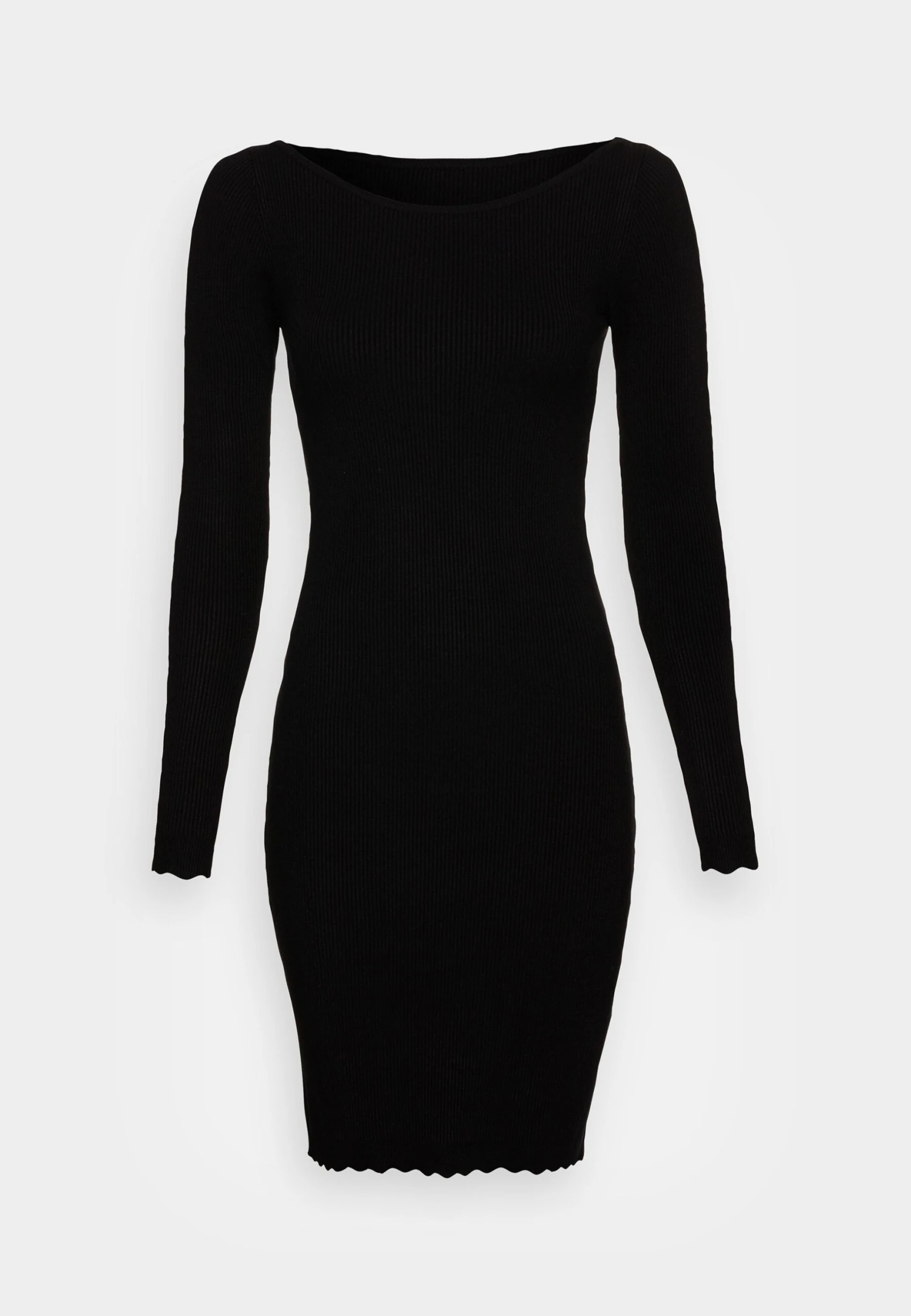 Anna Field Boat Ausschnitt Mini Strickkleid Mit Geschweiften Rändern - Strikket Kjole - Black 3 Anna Field Boat Ausschnitt Mini Strickkleid Mit Geschweiften Rändern - Strikket Kjole - Black