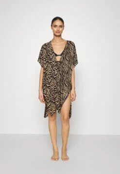 Anna Field Printed Short Kimono / 606 - Khaki_003 - Off-White - Strandaccessories - Black/Tan