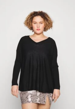 Plus Size - Strikkegenser - Black