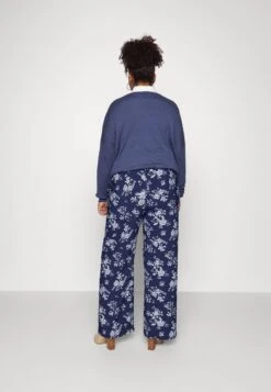 Wide Leg Pant - Bukse - Dark Blue/Off-White -Anna Field 2e68d179738647d4bf9a6c877c3fe436