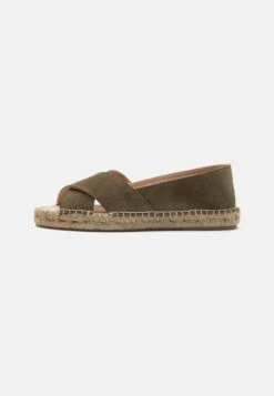 Anna Field Leather - Ballerina Med Åpen Front - Khaki -Anna Field 321d01b3115947f8a229469dfc579f32