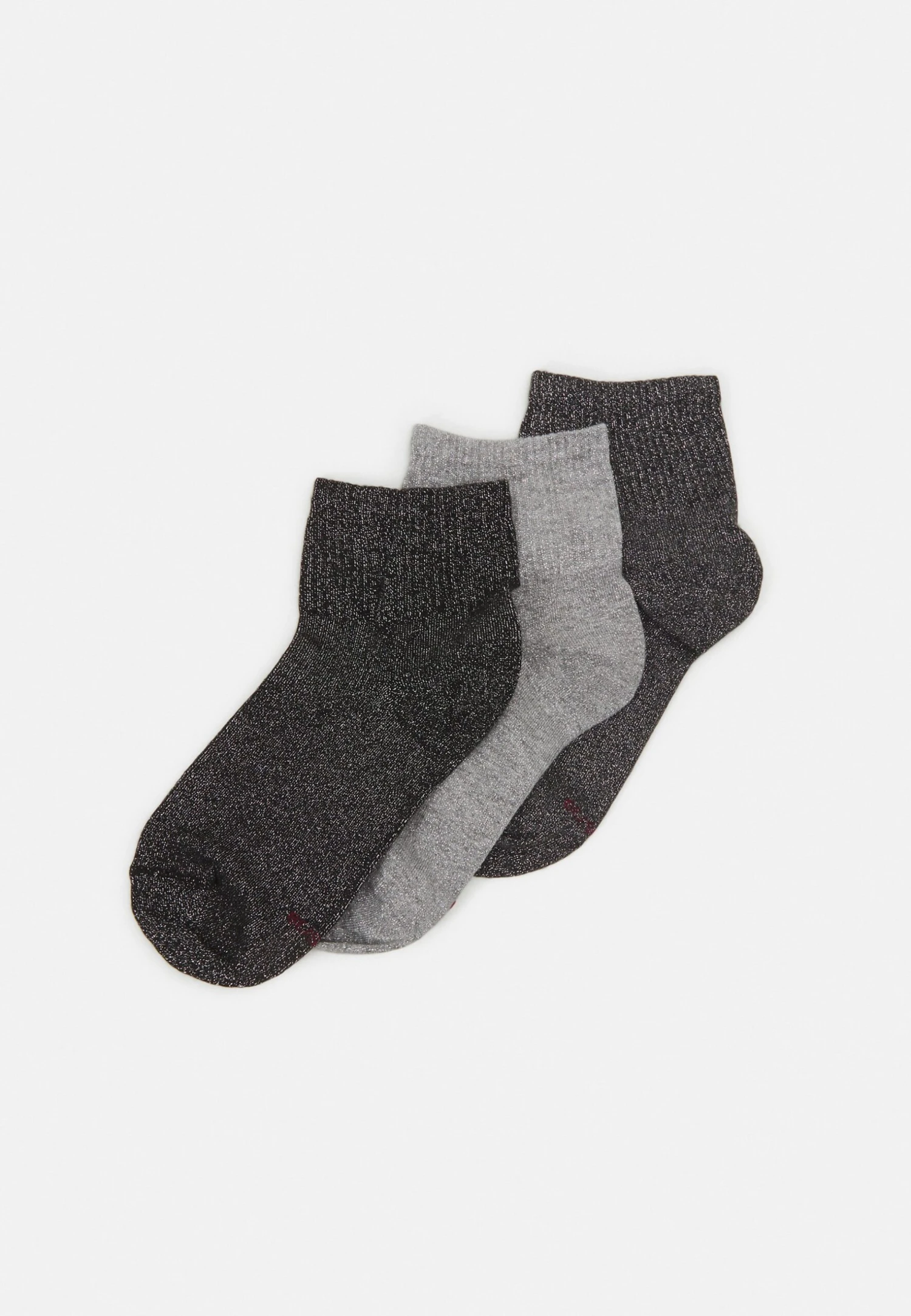 Anna Field Lurex Socks 3 Pack - Sokker - Grey/Black 3 Anna Field Lurex Socks 3 Pack - Sokker - Grey/Black