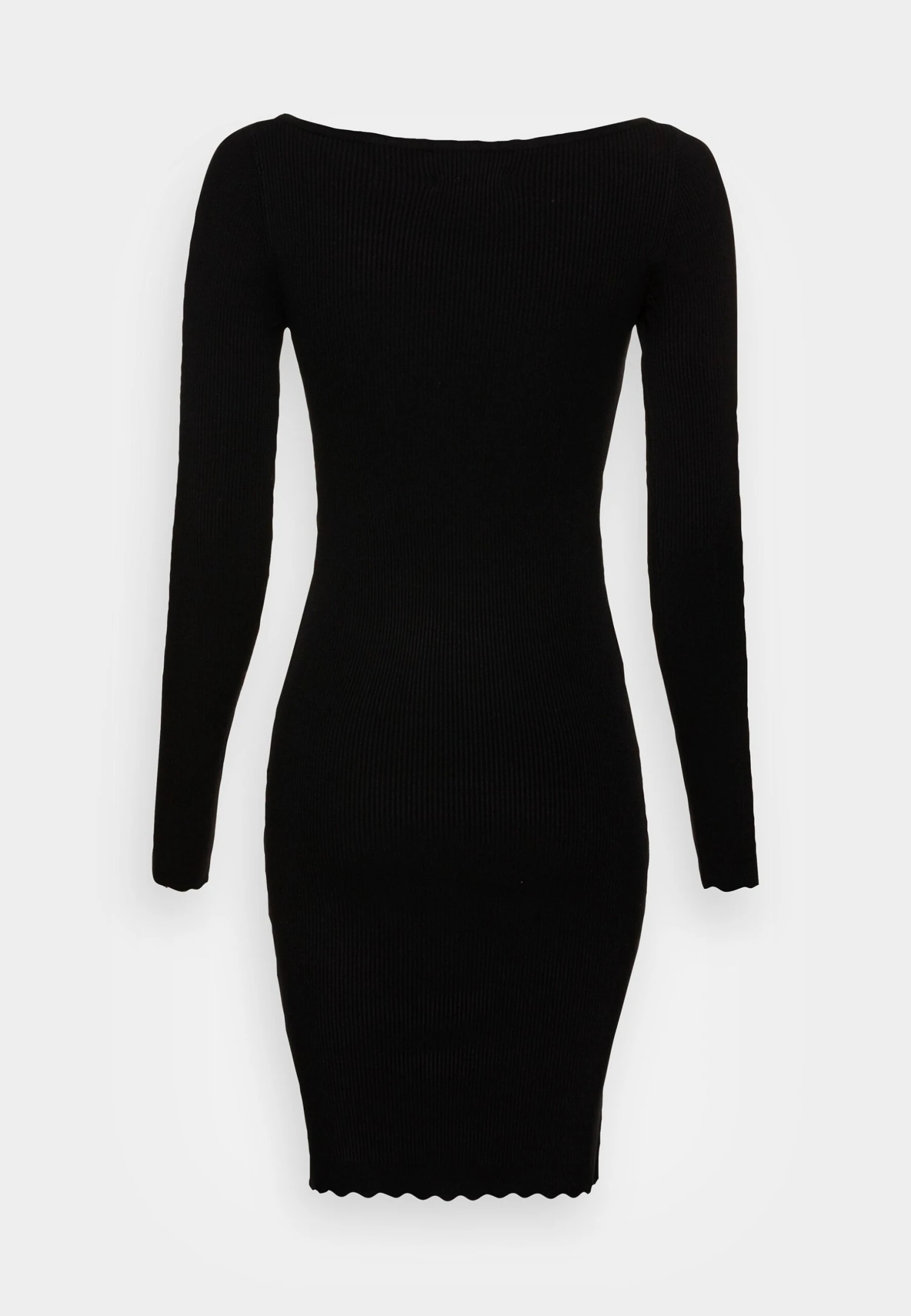 Anna Field Boat Ausschnitt Mini Strickkleid Mit Geschweiften Rändern - Strikket Kjole - Black 4 Anna Field Boat Ausschnitt Mini Strickkleid Mit Geschweiften Rändern - Strikket Kjole - Black - Bilde 2