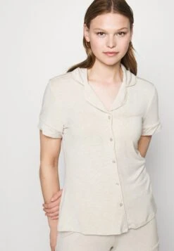 Anna Field Button Through Pj Set- Pyjamas - Beige -Anna Field 6011447bf3a244329ca8a4fa7de63828