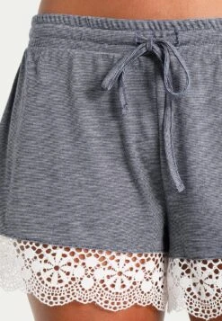 Anna Field Sarah Short Pj Set- Pyjamas - Off-White/Dark Blue -Anna Field 6f89a2a5cdf84a3c8c843968bd01c00e