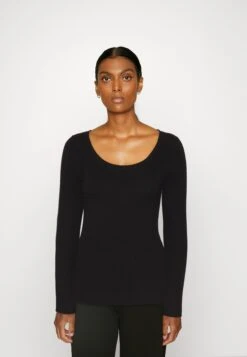 Anna Field Button Detail - Strikkegenser -Black