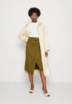 Anna Field Front Knot Midi Skirt - Blyantskjørt - Khaki -Anna Field 98728c3ae910432bb058d3105cd41431