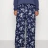 Wide Leg Pant - Bukse - Dark Blue/Off-White