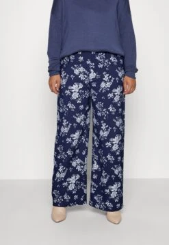 Wide Leg Pant - Bukse - Dark Blue/Off-White