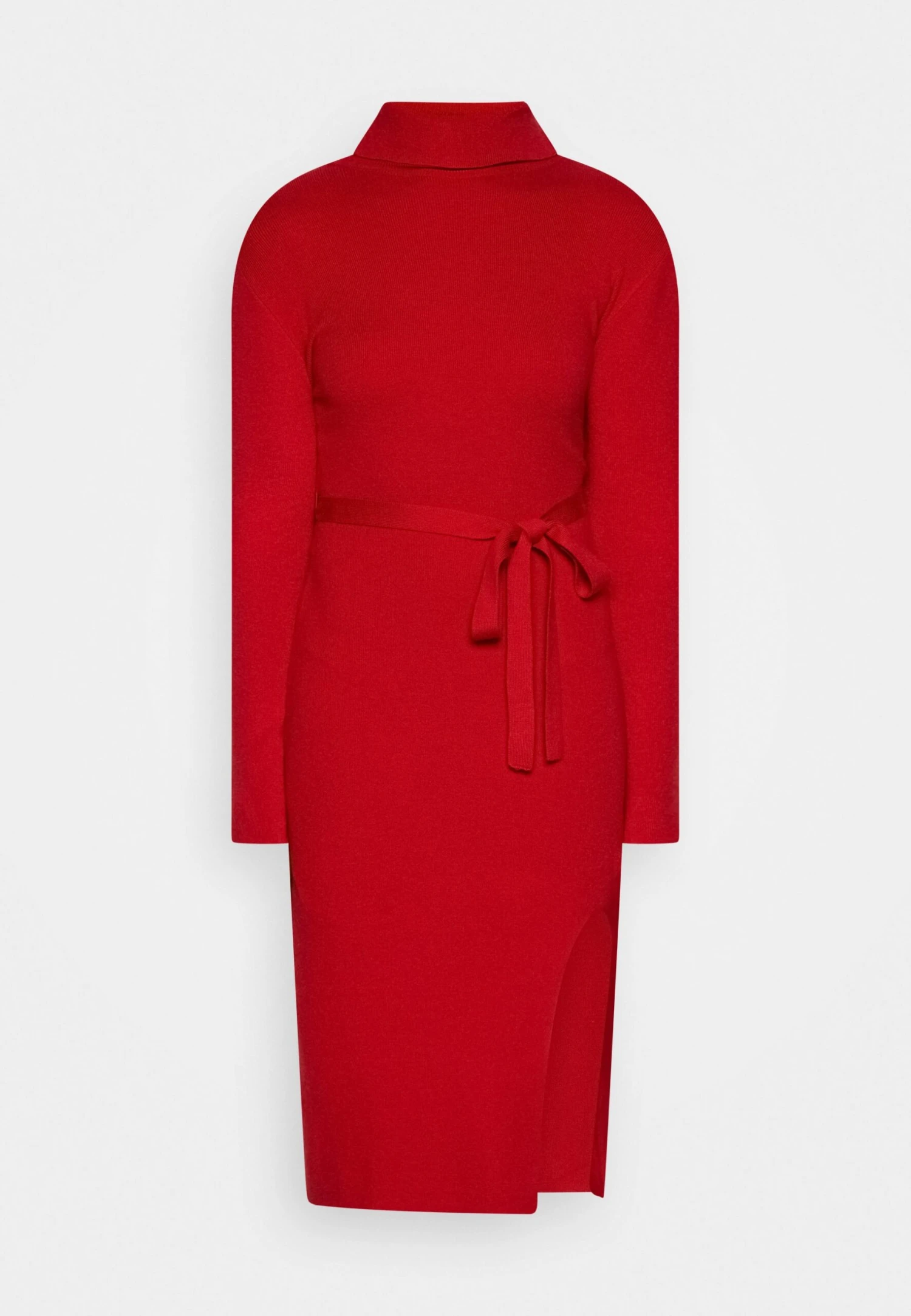 Anna Field Rollkragen Ripp Mini Strickkleid Mit Gürtel - Strikket Kjole - Red 7 Anna Field Rollkragen Ripp Mini Strickkleid Mit Gürtel - Strikket Kjole - Red - Bilde 5