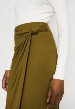 Anna Field Front Knot Midi Skirt - Blyantskjørt - Khaki -Anna Field d576750e077445fb85b1a7e2454a7d44
