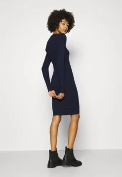 Anna Field Crew Ausschnitt Ripp Top Bodycon Mini Strickkleid - Etuikjole - Dark Blue -Anna Field e7dfe52813234273b4b0154b82da9016