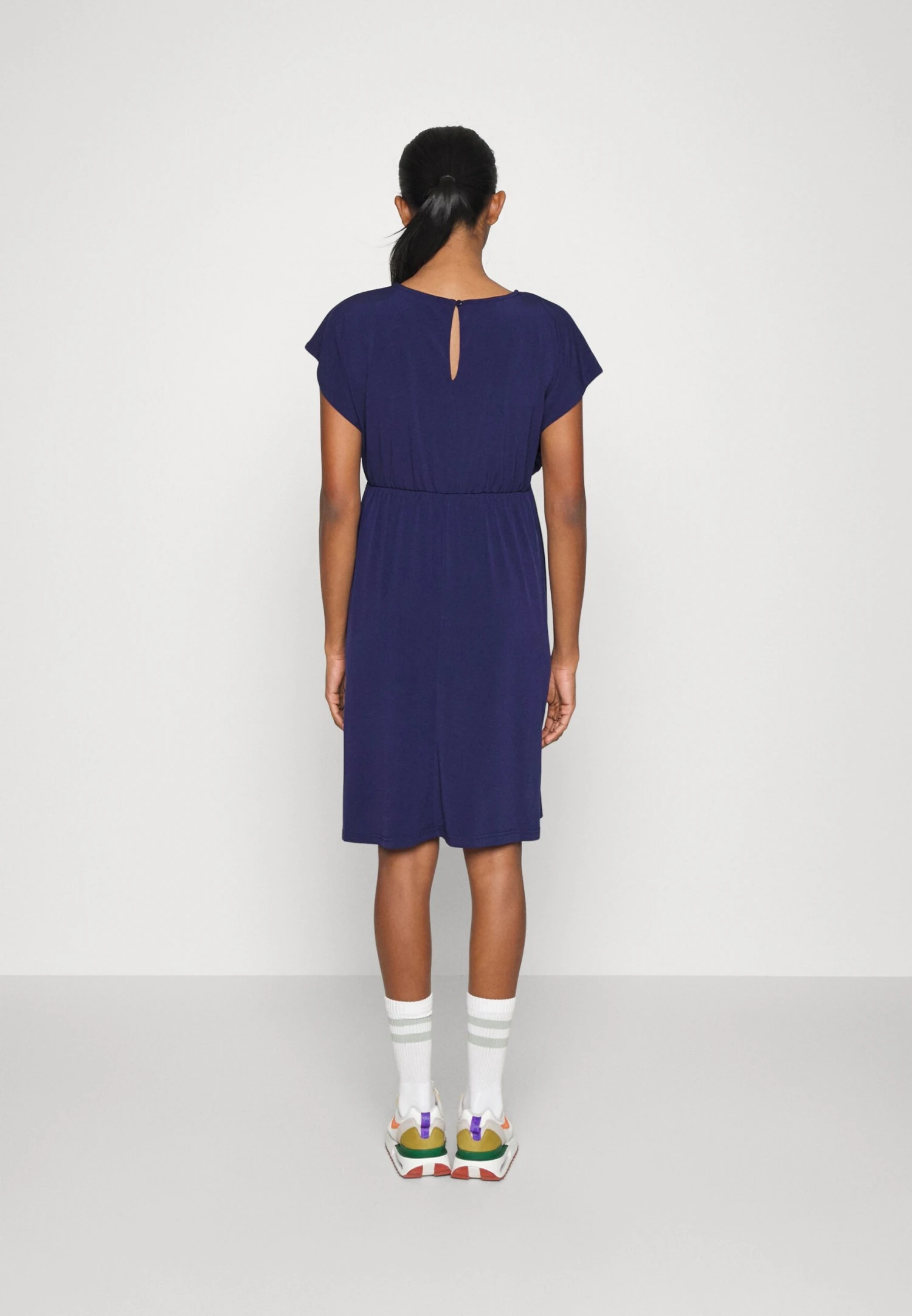 Fit And Flare Flowy Dropped Shoulder- Jerseykjole - Dark Blue 5 Fit And Flare Flowy Dropped Shoulder- Jerseykjole - Dark Blue - Bilde 3