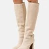 Anna Field Leather- Boots Med Høye Hæler - Beige -Anna Field f3c1a1786c284a9cb8579ea0536b20f8