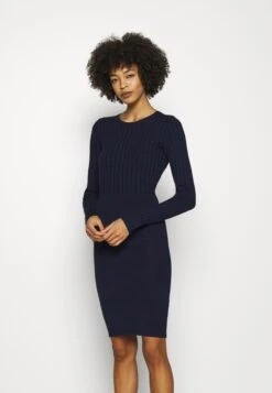 Anna Field Crew Ausschnitt Ripp Top Bodycon Mini Strickkleid - Etuikjole - Dark Blue